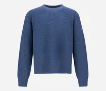 Pullover Aus Kaschmir Und Wolle Mit Patentmuster - Mann Pullover & Strickjacken Hellblau