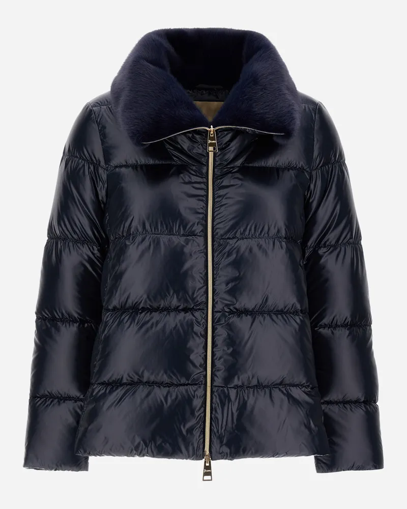 Herno Jacke Aus Nylon Ultralight Und Lady Alternative Fur - Frau Parka & Jacken Marineblau Marineblau