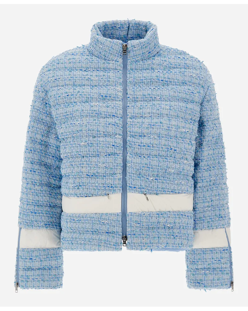 Herno Glam Tweed And Ecoage Bomberjacke Hellblau