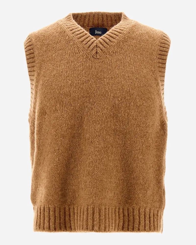 Herno Weste Aus Plain Alpaca Wool Terrakotta