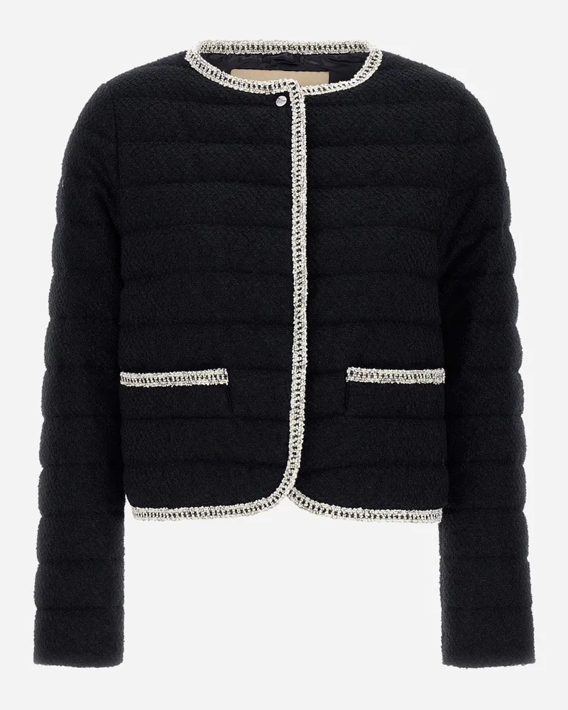 Herno Jacke Aus Bright Bouclé Schwarz