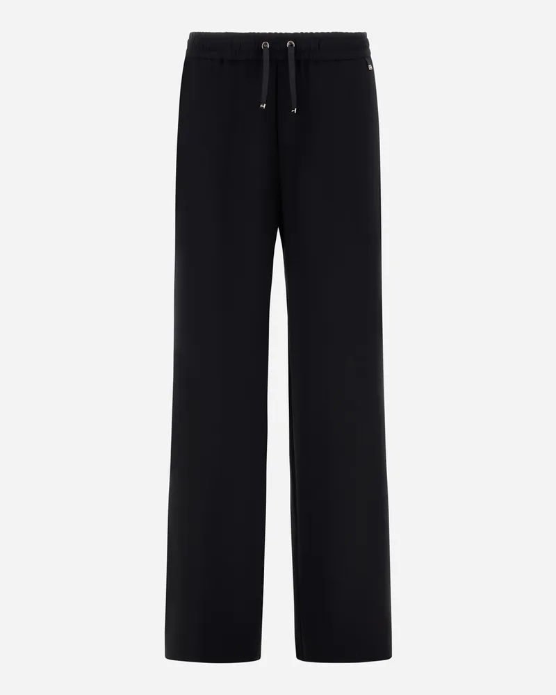 Herno Hose Aus Matt Crepe Satin - Frau Hose Schwarz Schwarz