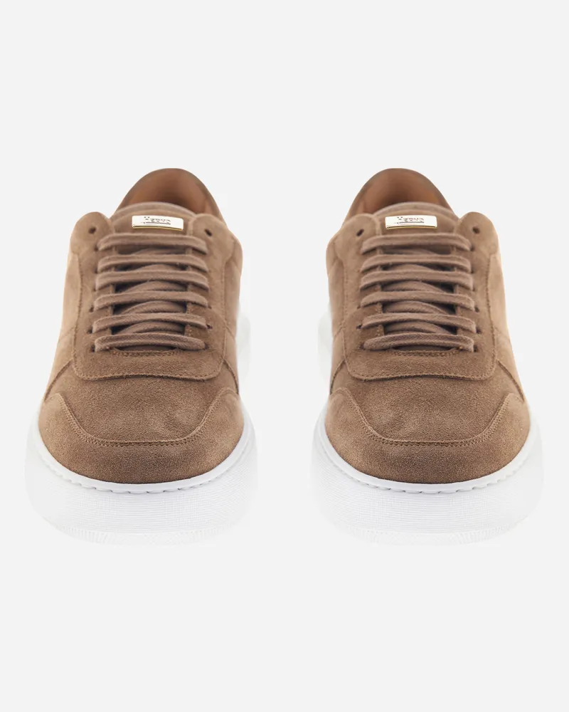 Herno Sneakers Aus Veloursleder Camel