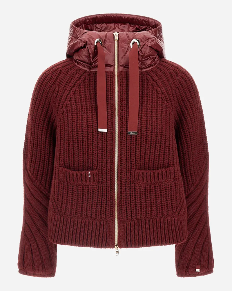 Herno Cardigan Aus Cob Stitch Wool Und Nylon Ultralight - Frau Pullover & Strickjacken Bordeaux Bordeaux
