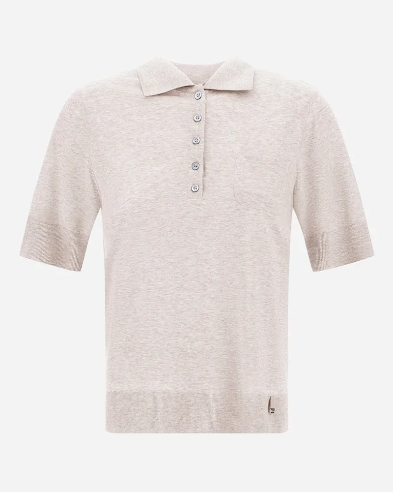 Herno Poloshirt Resort Aus Mélange-jersey In Strickoptik - Frau T-shirts Und Tops Chantilly Chantilly