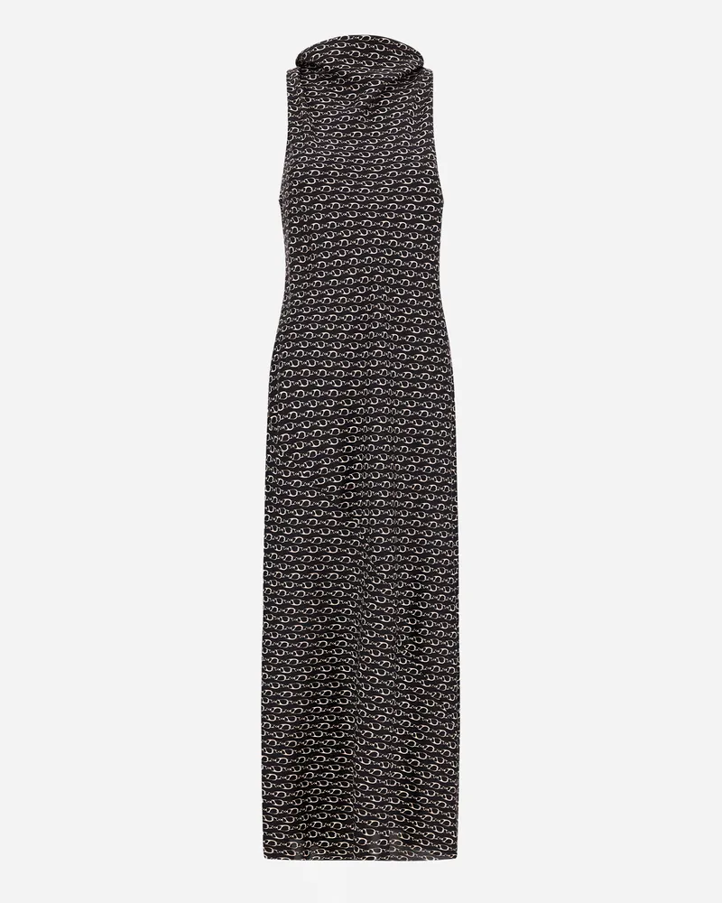 Herno Kleid Aus Seide Mit Gancio-print - Frau Röcke & Kleider Schwarz Schwarz
