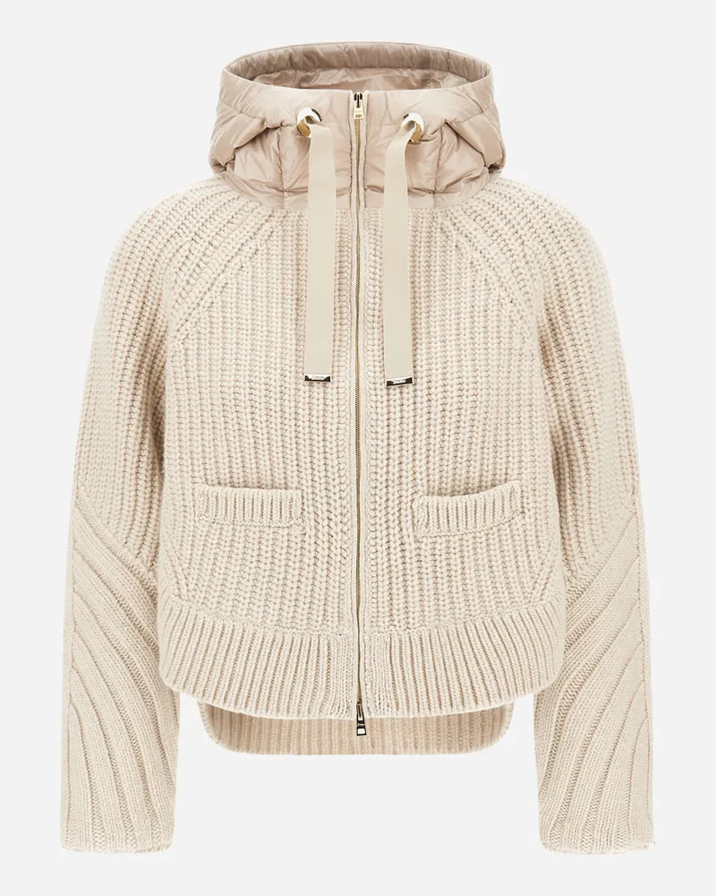 Herno Cardigan Aus Cob Stitch Wool Und Nylon Ultralight - Frau Pullover & Strickjacken Chantilly Chantilly