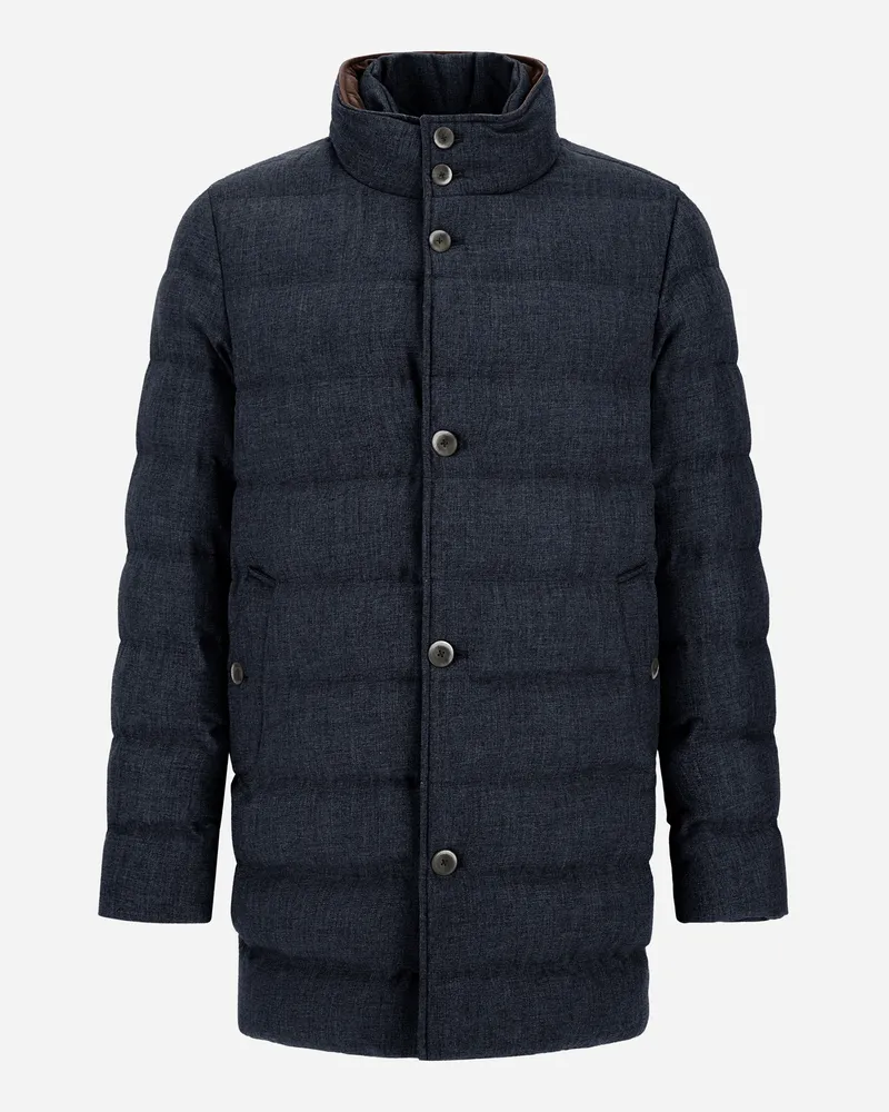 Herno Carcoat Aus Einer Mischung Aus Wolle Und Viskose In Suede-optik - Mann Mäntel & Trenchcoats Marineblau Marineblau
