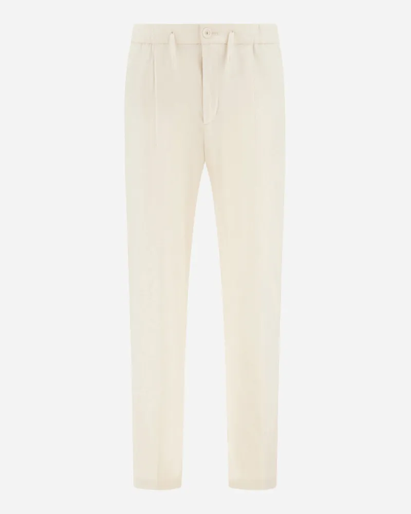 Herno Hose Aus Light Comfort Stretch Woven - Mann Hose Elfenbein Elfenbein