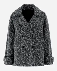 Herno Peacoat Aus Feeling Bouclé Wool Schwarz