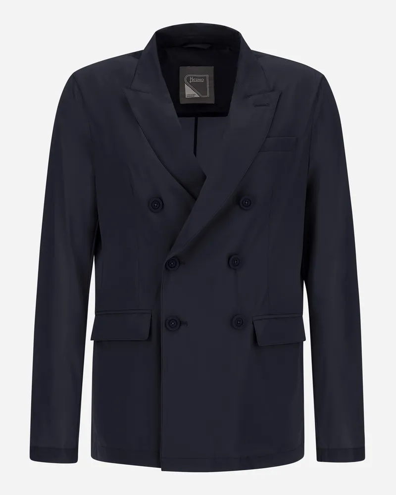 Herno Zweireihiger Blazer Aus Light Matt Blau