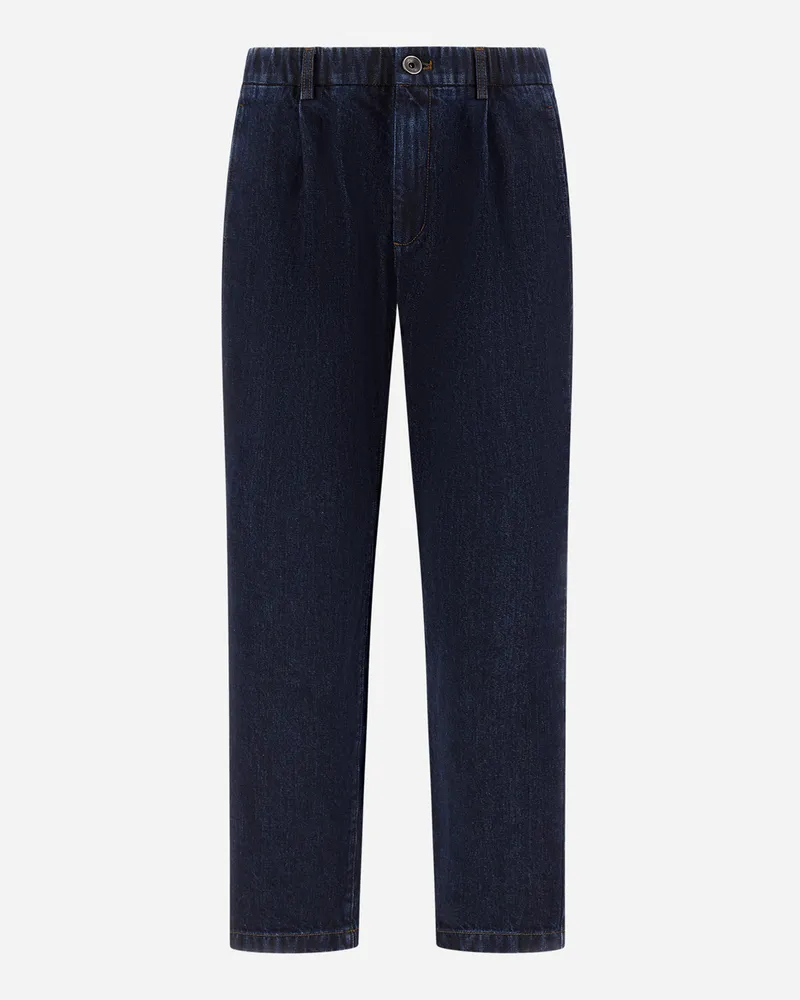 Herno Hose Aus Denim - Mann Hose Marineblau Marineblau