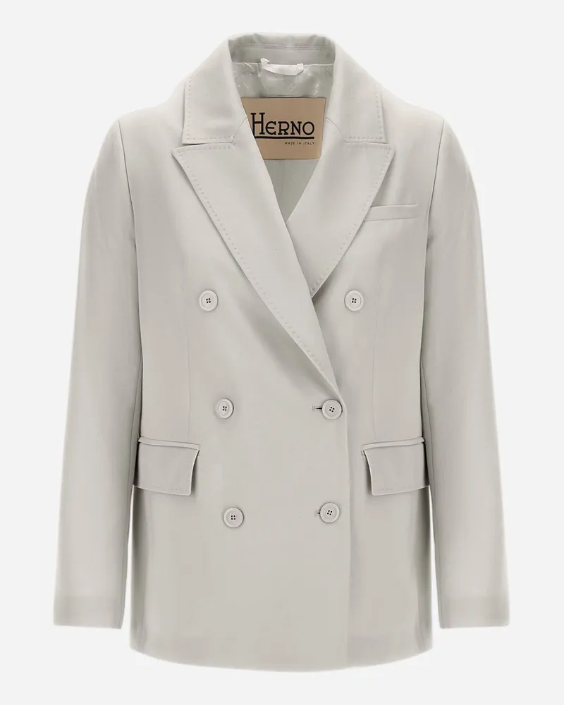 Herno Blazer Aus Flawless Woven Cremefarben