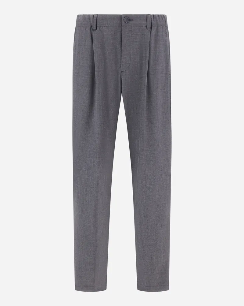 Herno Hose Aus Light Stretch Wooly - Mann Hose Grau Grau