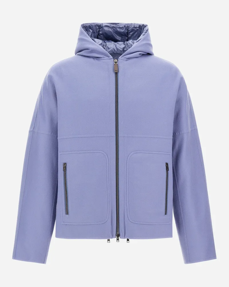 Herno Jacke Aus Lana Double Und Nylon Ultralight Hellblau