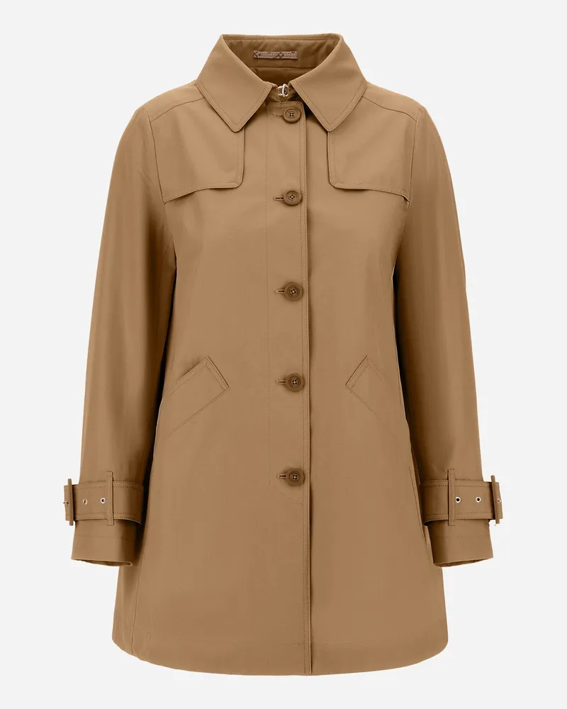 Herno Regenmantel Aus Delon Und Monogram Camel