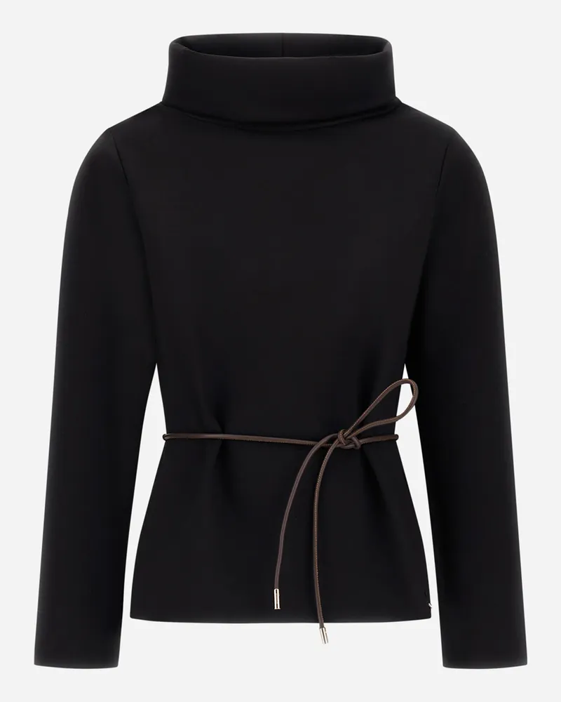 Herno Sweatshirt Aus Jersey Im Roma Ripp - Frau Pullover & Strickjacken Schwarz Schwarz