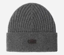 Beanie Aus Wolle Im Rippstrick - Mann Hüte Dunkelgrau