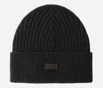 Beanie Aus Wolle Im Rippstrick - Mann Hüte Marineblau