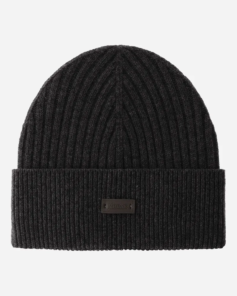 Herno Beanie Aus Wolle Im Rippstrick - Mann Hüte Marineblau Marineblau