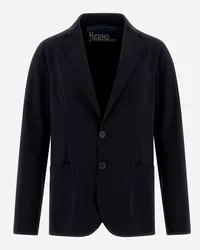 Herno Blazer Aus Non-washed Light Scuba Schwarz