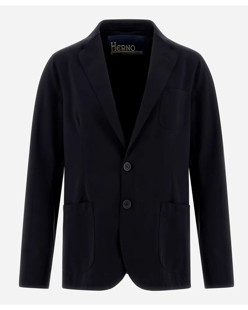 Herno Blazer Aus Non-washed Light Scuba Schwarz