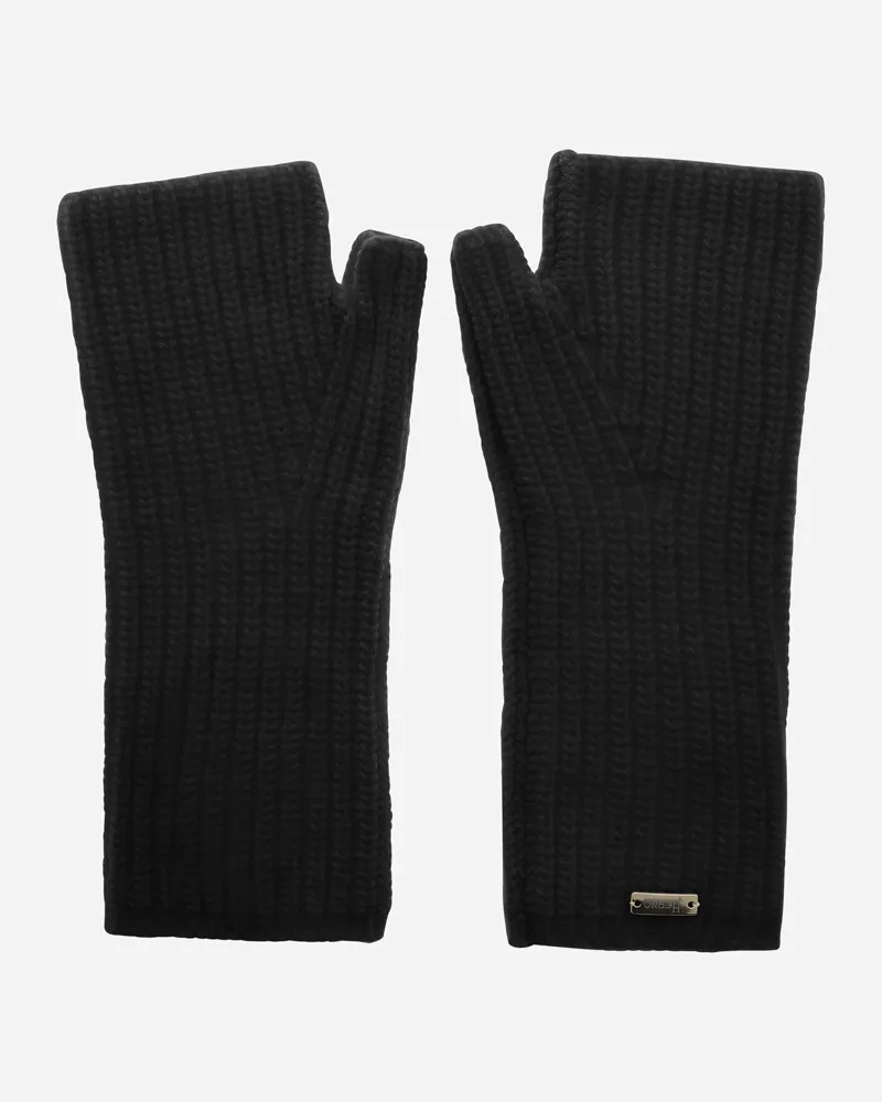 Herno Handschuhe Aus Cob Stitch Carded Wool - Frau Handschuhe Schwarz Schwarz