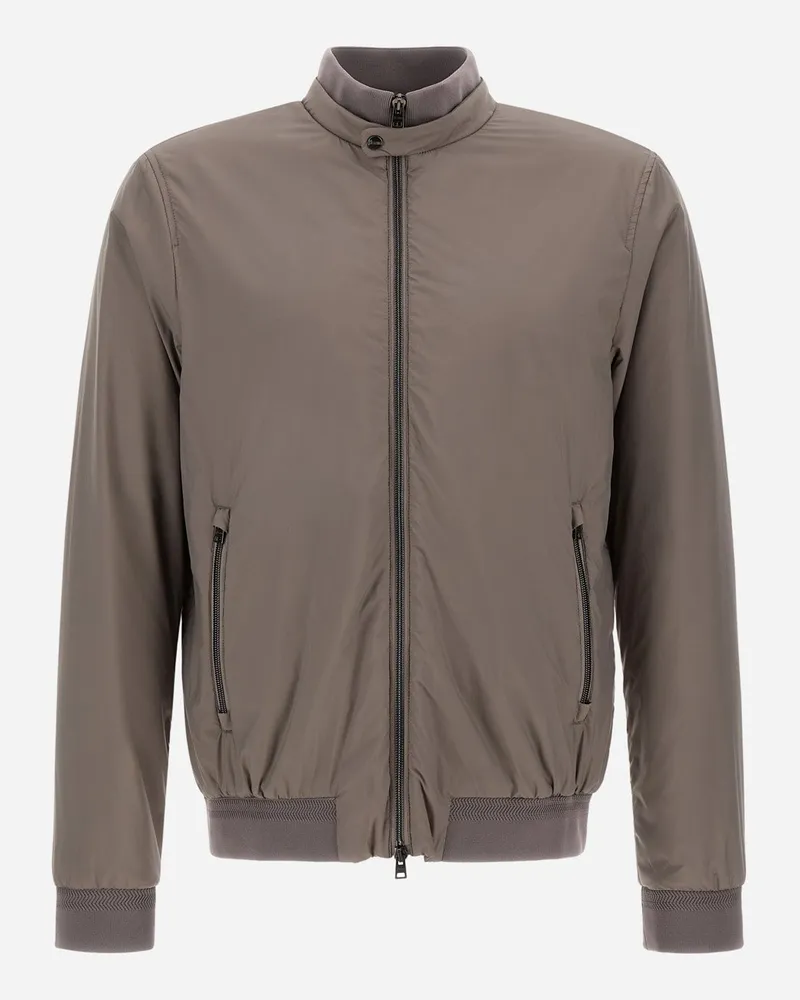 Herno Bomberjacke Mit Hohem Kragen Aus Ecoage Taubengrau