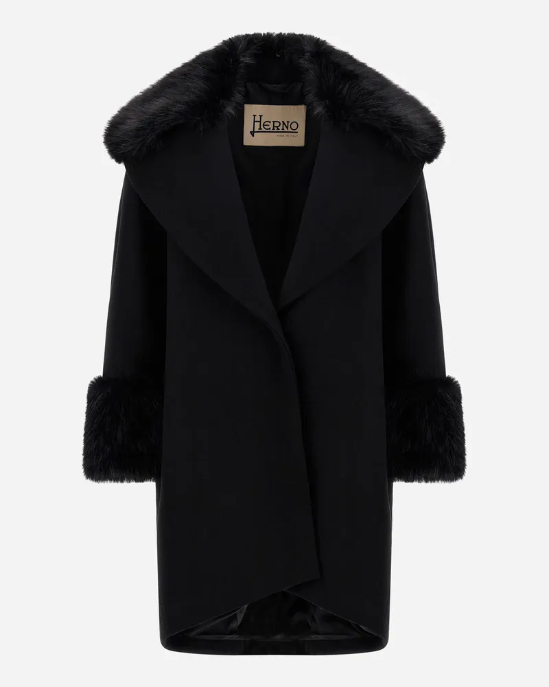 Herno Mantel Aus Wolltuch - Frau Mäntel & Trenchcoats Schwarz Schwarz