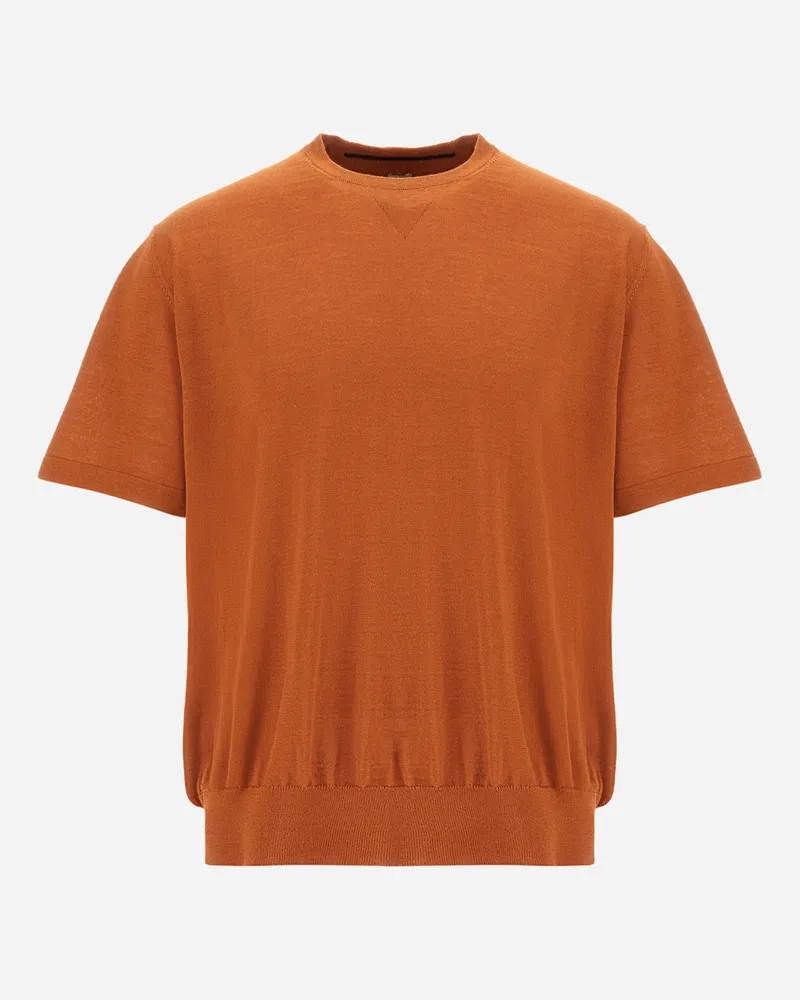 Herno T-shirt Resort In Strick Aus Wolle Und Seide - Mann T-shirt & Polo-shirts Kupfer Kupfer