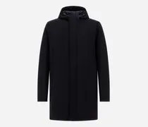 Winterjacke Aus Elastischem Twill - Mann Mäntel & Trenchcoats Blau