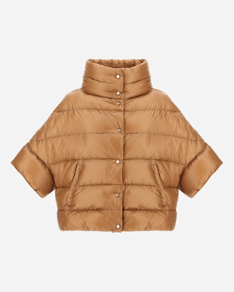 Herno Cape Mit Hohem Kragen Aus Nylon Ultralight - Frau Capes Camel Camel