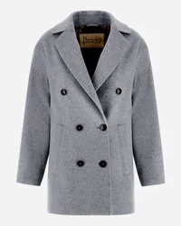 Herno Peacoat Aus Luxury Wool Und Nylon Ultralight Hellgrau