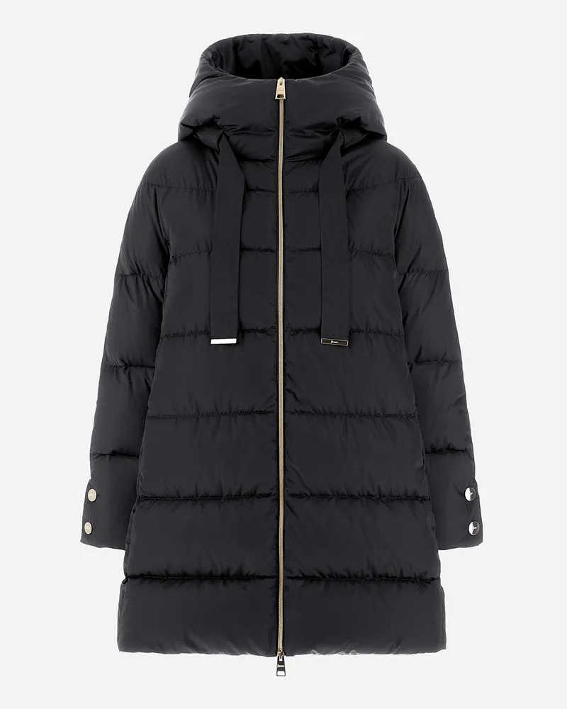 Herno A-form-jacke Aus Satin - Frau A-shape Schwarz Schwarz