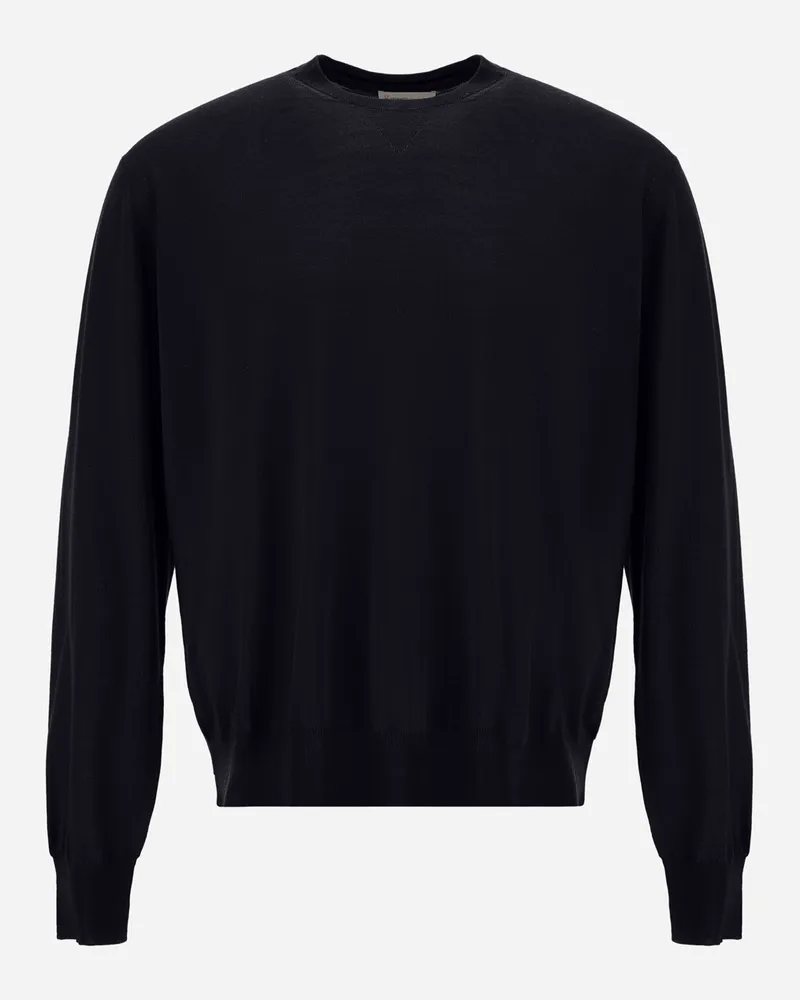 Herno Pullover Resort Aus Wolle Und Seide - Mann Pullover & Strickjacken Dunkelblau Dunkelblau