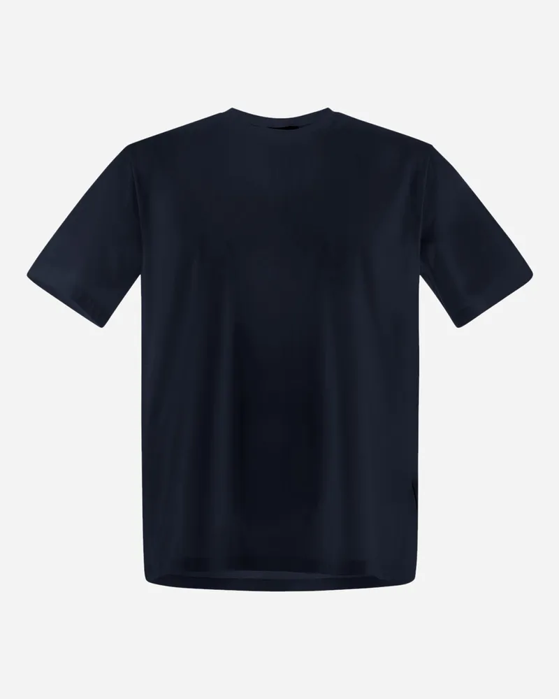 Herno T-shirt Aus Superfine Cotton Stretch Marineblau