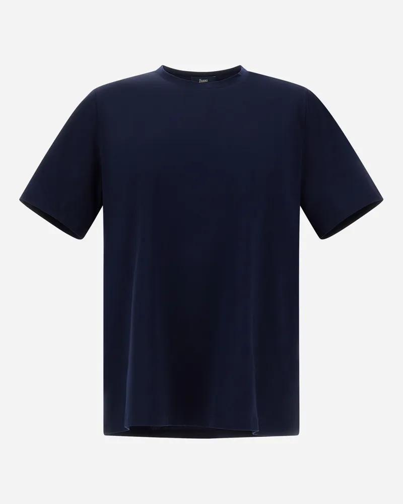 Herno T-shirt Aus Superfine Cotton Stretch - Mann T-shirt & Polo-shirts Marineblau Marineblau