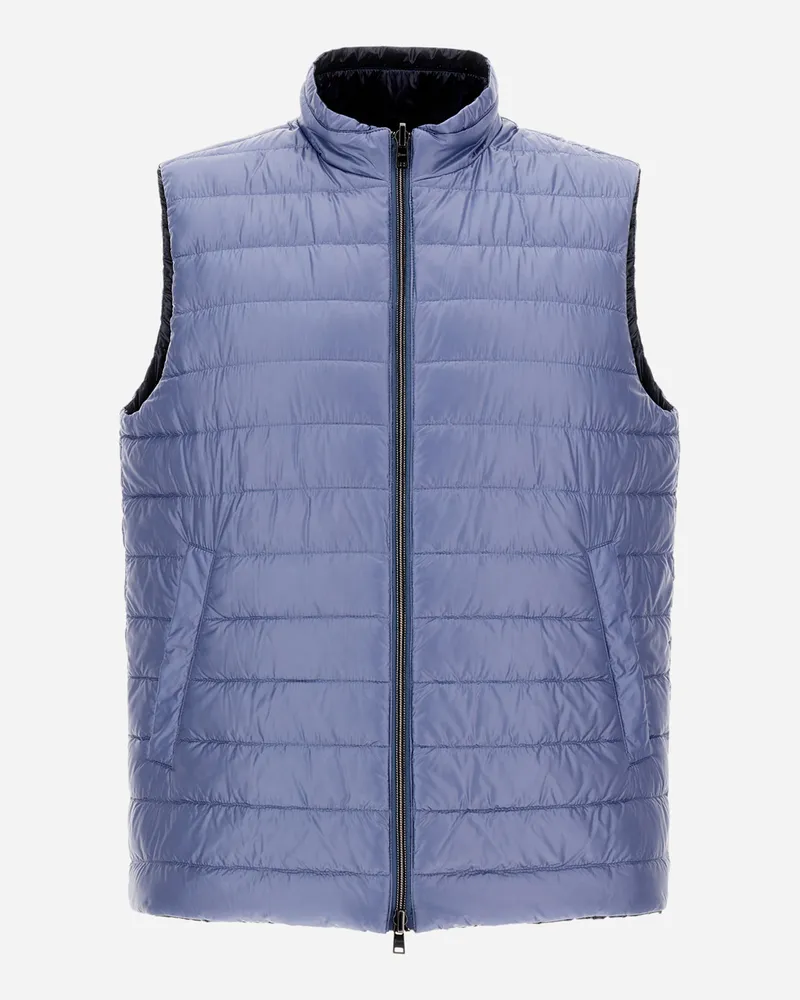 Herno Wendbare Weste Aus Zweifarbigem Nylon Ultralight Hellblau