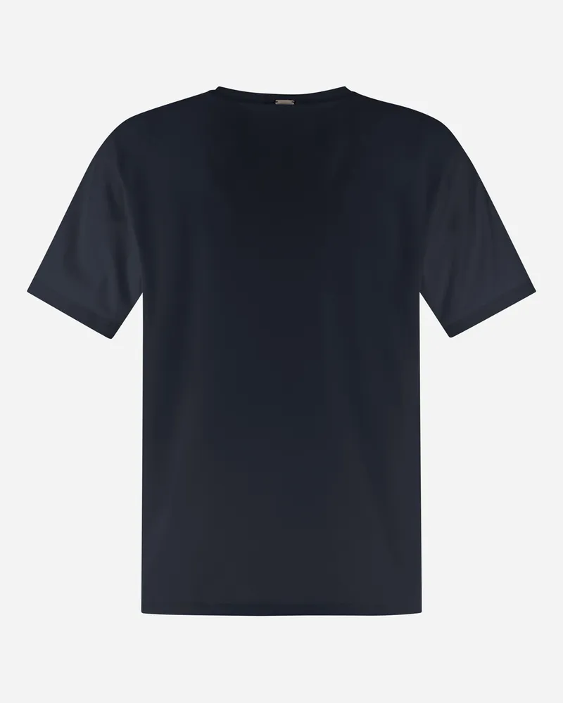 Herno T-shirt Resort Aus Basic Cotton Und Light Stretch Nylon - Mann T-shirt & Polo-shirts Marineblau Marineblau