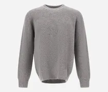 Pullover Aus Kaschmir Und Wolle Mit Patentmuster - Mann Pullover & Strickjacken Perlgrau