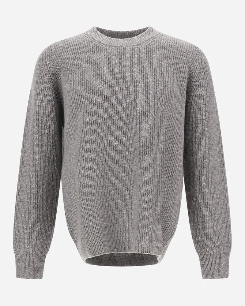 Herno Pullover Aus Kaschmir Und Wolle Mit Patentmuster - Mann Pullover & Strickjacken Perlgrau Perlgrau