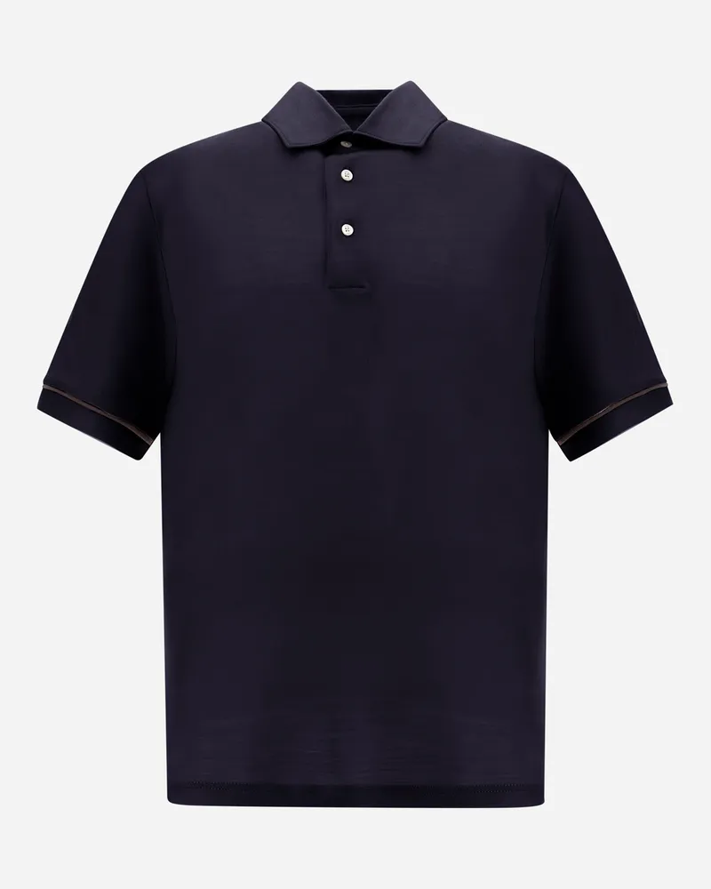 Herno Poloshirt Resort Aus Wolljersey Mit Glänzender Optik - Mann T-shirt & Polo-shirts Marineblau Marineblau
