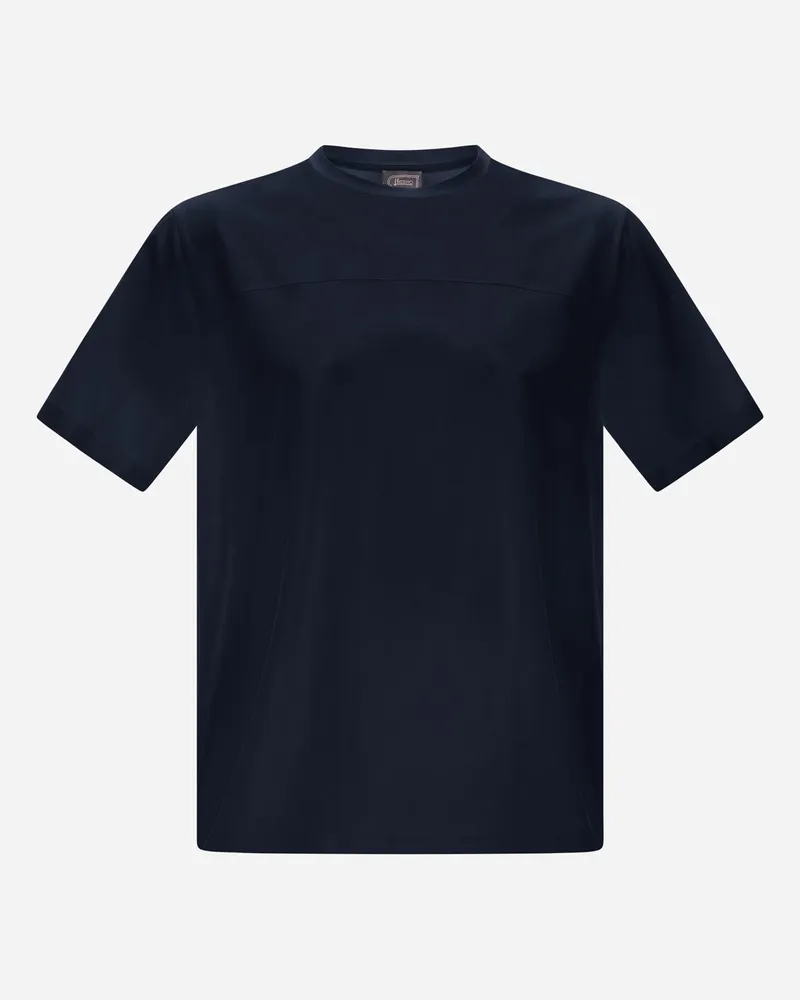 Herno T-shirt Aus Superfine Cotton Stretch Marineblau