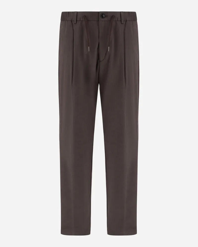 Herno Hose Aus Kaschmir-baumwoll-canvas - Mann Hose Dunkeltaupe Dunkeltaupe