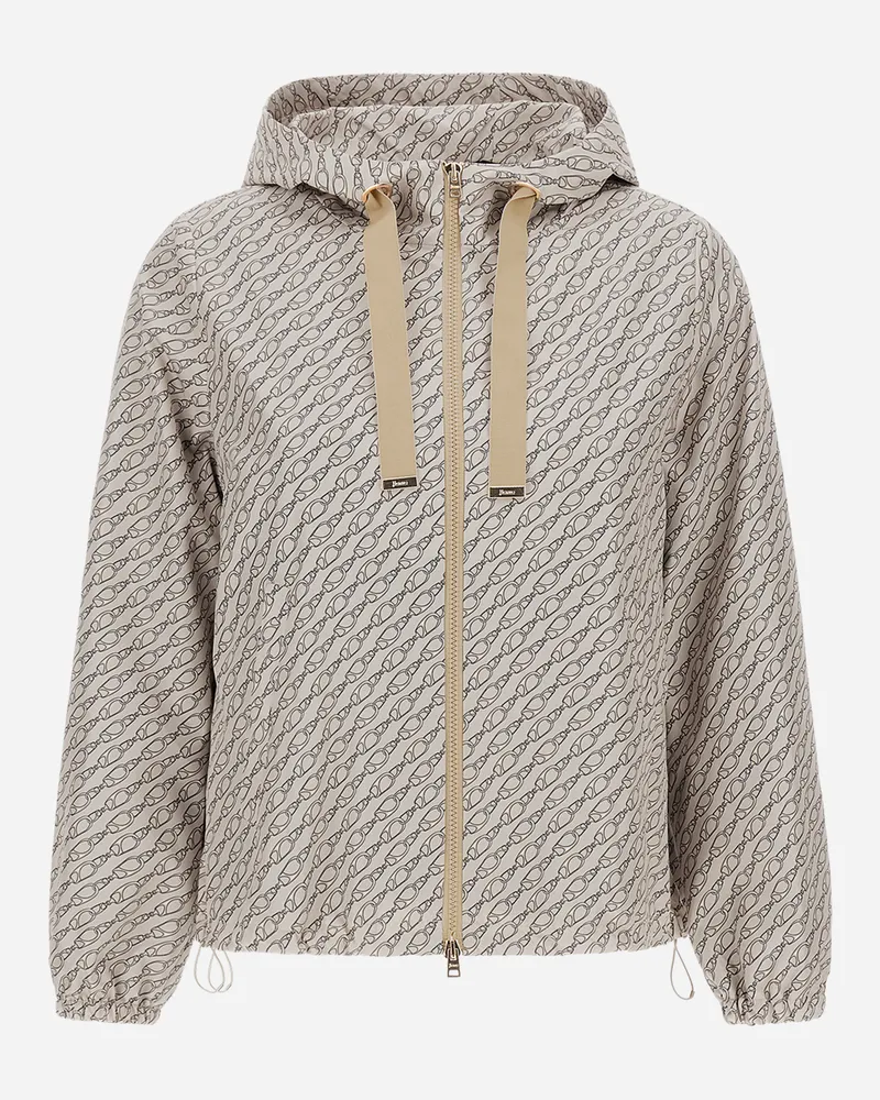 Herno Jacke Aus Nylon Iconic Print Camel