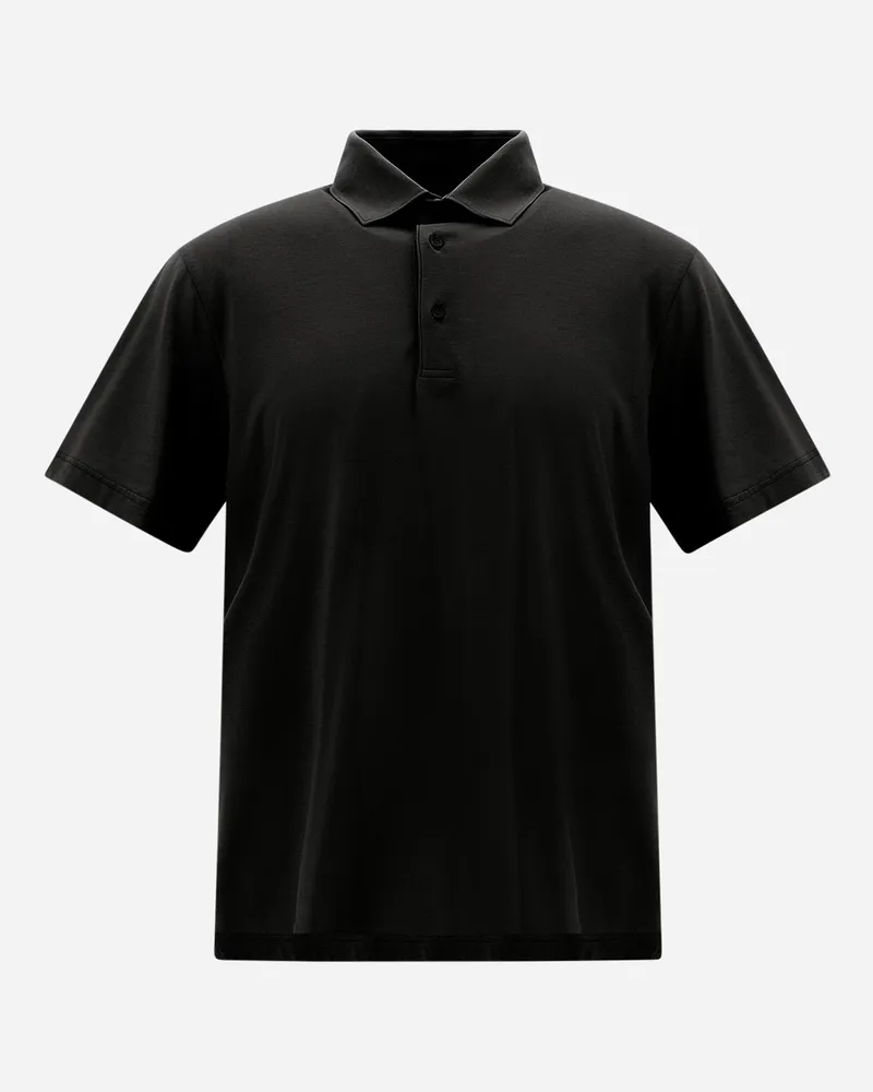 Herno Poloshirt Aus Jersey Crepe Schwarz