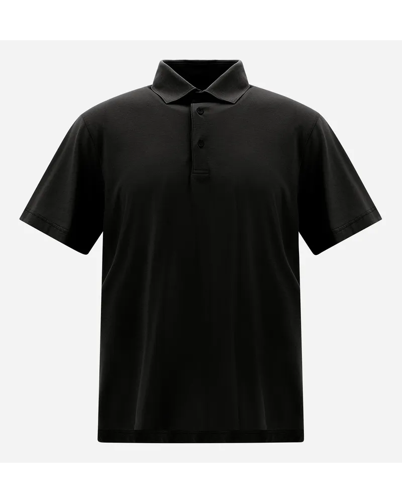 Herno Poloshirt Aus CrêPe Jersey Schwarz