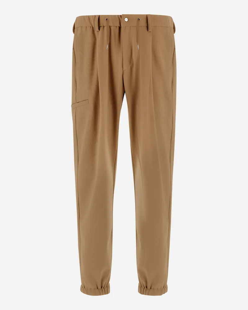 Herno Hose Aus Crepe Fluid Camel