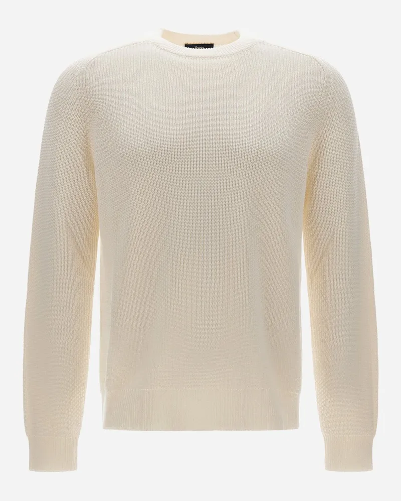Herno Pullover Aus Dry Cotton Knit Naturweiß