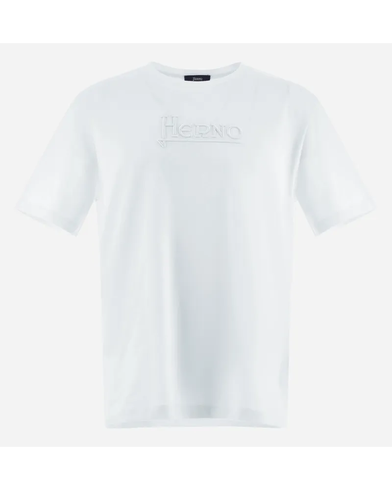 Herno T-shirt Aus Compact Jersey Weiß